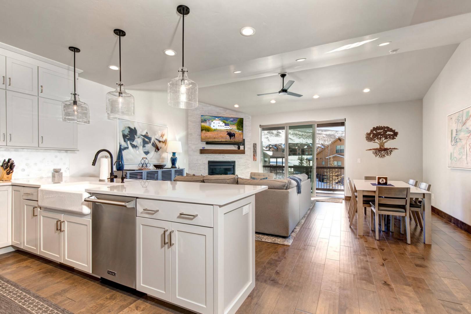 Black Rock Ridge 14457: "Modern kitchen sink blending seamlessly into cozy living room space."