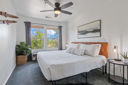 Spacious King bed with large window view