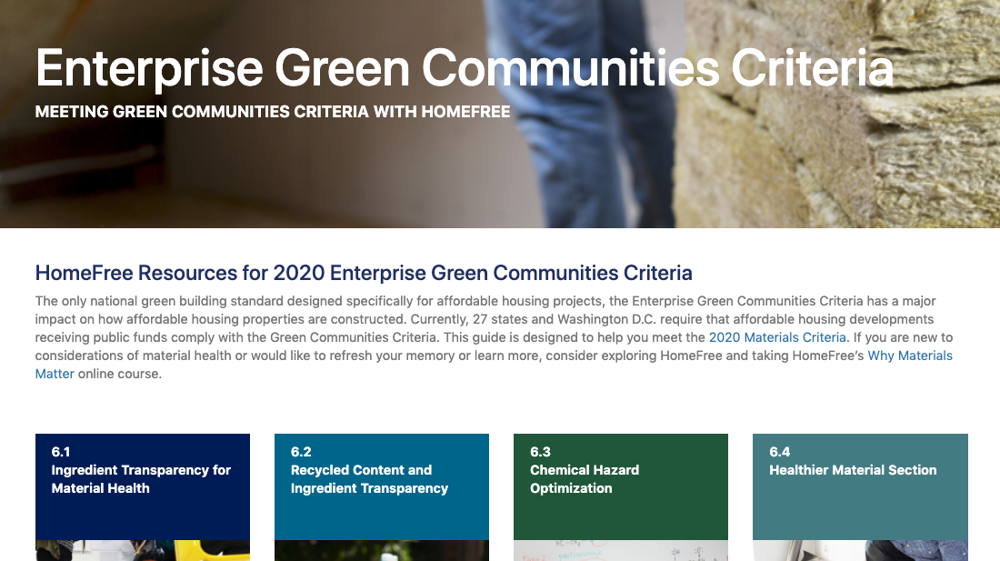 HomeFree Resources for 2020 Enterprise Green Communities Criteria