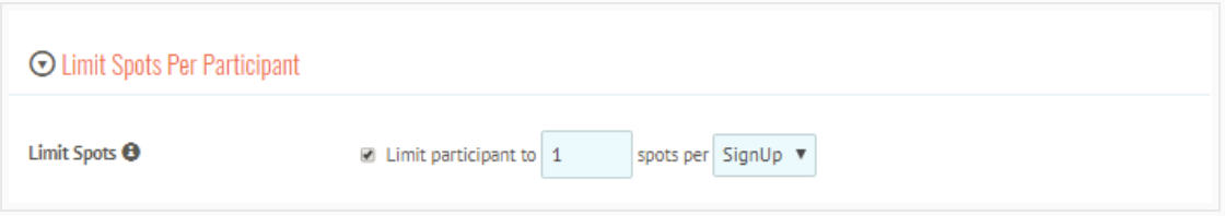 Limit Spots Per Participant