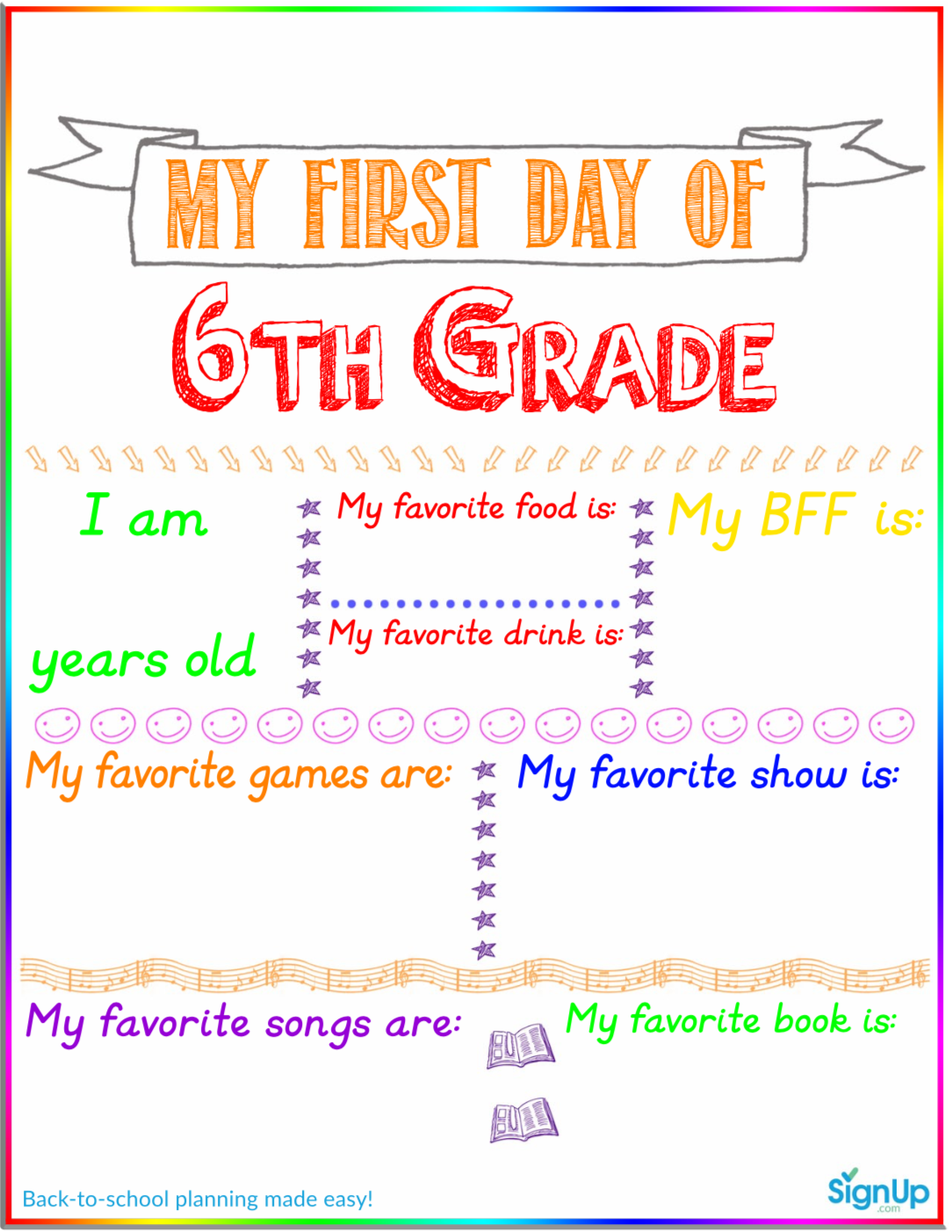 the-must-have-back-to-school-printable-for-the-first-day-of-school-signup-com for First Day Of 6th Grade Free Printable The Must Have Back-to-School Printable for the First Day of School | SignUp.com for First Day Of 6th Grade Free Printable