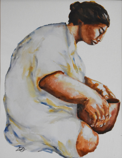 Woman with bowl