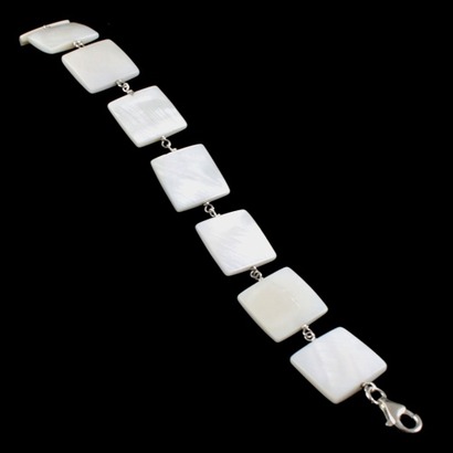 Pulseira de Prata com Madrepérolas
