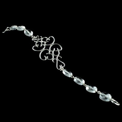 Pulseira de Prata com Cristais