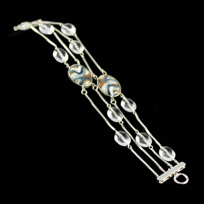 Pulseira de Prata com Cristais Pulseira de Prata com Cristais
