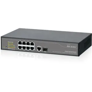 POE-FSH808AT Switch 8*10/100 switch+1*1000 Base-T+1*SFP fiber, 8 ports 802.3af/at