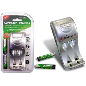 Cargador 1/2 pilas AA/AAA + dos pilas recargables mw-228