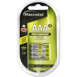 Pack 4 pilas AAA recargables mw-1000