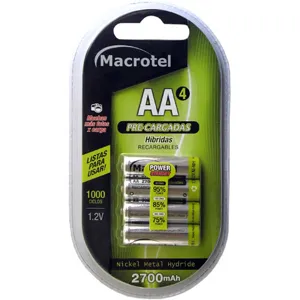 Pack 4 pilas AA recargables mw-2700