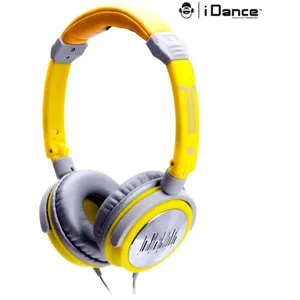 iDance Crazy 201 Audífono Crazy, con micrófono, plegable compatible con iPod, iPhone, iPad Yellow