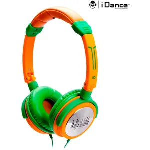 iDance Crazy 401 Audífono Crazy, con micrófono, plegable compatible con iPod, iPhone, iPad Orange/Green