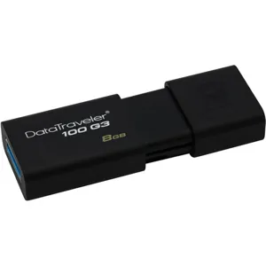 Pendrive 8GB  USB 3.0 Negro DT100G3 pn.DT100G3/8GB