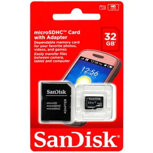 Memoria 32 GB micro SD Card + Adaptador Clase 4 Sdsdqm-032g-b35a