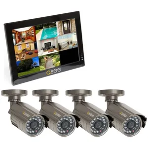 Kit DVR 8CH + 4 CAM 600TVL, LCD 10" integrado, pnQC40108-436-5