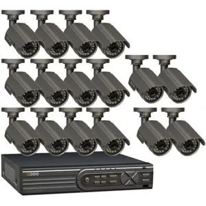 Kit DVR 16 Channel Real-Time DVR with 16 450TVL CCD Cameras 1TB, pnQT4760-16A6-1