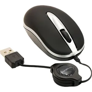 Mouse Retráctil USB 2.0 black/silver, pnARG-MS-0007