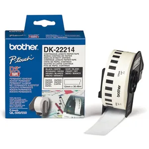 Rollo Continuo Blanco 12mm x 30,48 mts PN:DK2214