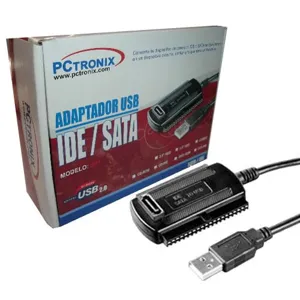 USB2 HDD Adaptador de IDE2.5/IDE3.5/SATA c/Fuente Poder Caja PN:1293
