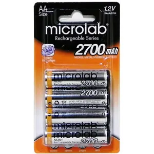 MICROLAB PILAS REC PACK 4 AA, 2700 MAH PN:1265
