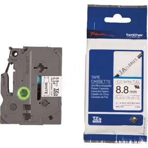 Cinta Brother 8.8mm  x 1.5m tubo termo contraible Negro sobre Blanco pn.HSE-221