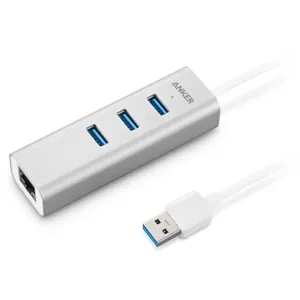 Hub USB 3.0 y Adaptador de Red Giga Ethernet a USB 3.0 Silver AK-A7514041