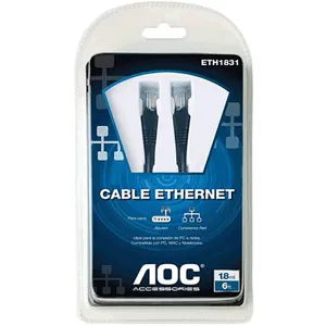 Cable de Red Cat5e 1.8m Negro Patch Cord ETH1831