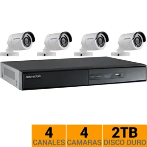 Kit de Seguridad 4 camaras DVR 2TB caja cables y adaptadores PN:KDVR2TB