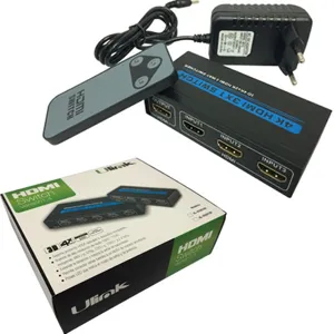 Switch HDMI 3 puertos v1.4 4K 3D  c/control remoto y fuente de poder, material de aluminio UL-VS3010H PN:0130067