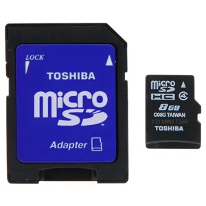 8GB MICRO SD CLASS 4 CON ADAPTADOR NEGRO BUNDLE PN:CH801TOS01