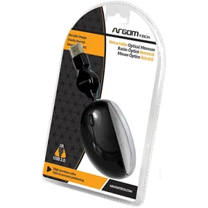 Mouse USB negro, retractil  ARG-MS-0007B