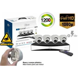 KIT DVR 4CH + 4 camaras 1200TVL 6805 HIBRIDO  pn 6805