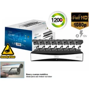 KIT DVR 8CH + 8 camaras 1200TVL 6806 HIBRIDO  pn 6806