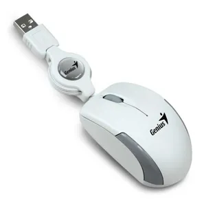 Mouse Micro Traveler USB retractil Blanco