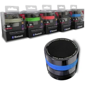 Parlante Mini Recargable Bluetooth Radio FM MP3 micro SD microfono para smartphone PC Tablet  Azul  pn: 6129