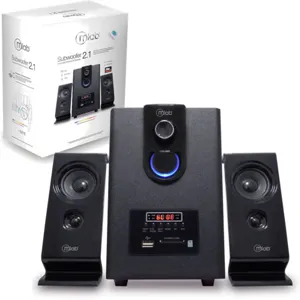 Parlantes 2.1 Subwoofer Bluetooth pantalla LCD Radio FM USB SD card pn: 6418