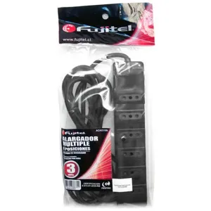 Alargador  6 salidas 3m Negro