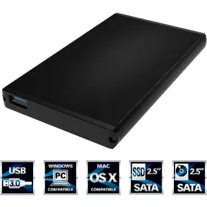 Cofre ultra slim de aluminio 2.5" USB 3.0 negro pn: EC-UK30