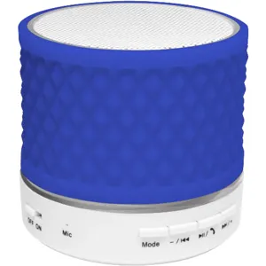 Parlante cilindro Bluetooth azul USB/Micro SD