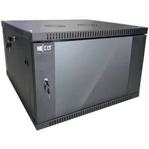 Gabinete muro 6U 45cm profundidad 60cm ancho 1 fan puerta cristal templado pn: AW221NXT32
