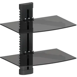 Soporte mural TV con 2 repisas de vidrio templado pn: ARG-BR-8222