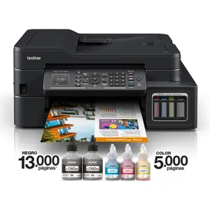 Impresora Multifuncional Tinta Recargable Color Wifi Red 10/100 Duplex 27ppm 23ppm Continua pn.MFC-T910DW