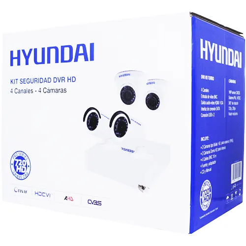 Kit DVR HD 4 canales 720P + 4 cámaras HYDVR4CH pn106215