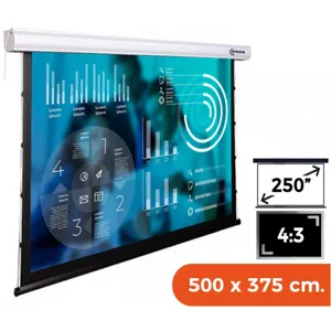 Telon Electrico Dinon Premium Tensionado 5.00 x 3.75 (250") con control Remoto - 11962