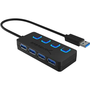 Hub USB 3.0  4 port c/power switches y LEDs individuales pn: HB-UM43