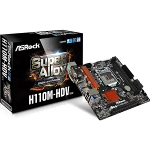 Tarjeta madre H110M-HDV micro ATX Intel S1151 2x DDR4 VGA DVI HDMI  pn:H110M-HDV R3.0
