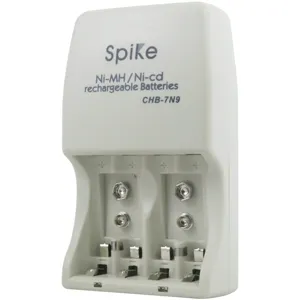 Cargador pilas AA-AAA-batería 9 volt recargables corte automático pn: CHB-7N9