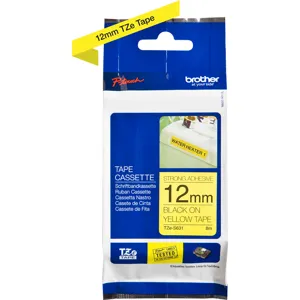 Cinta Doble adhesivo Negro sobre Amarillo 12mm x 8mts