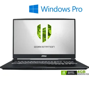 Notebook Profesional WE75 i7 9750H 16GB RAM  512 SSD + 1TB  Quadro T2000 4GB 17,3 "  W10 Pro pn: WE759TJ