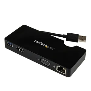 Docking station para portatil replicador de puertos USB 3.0 HDMI o VGA ETH Gigabit USNB pass through pn: USB3SMDOCKHV