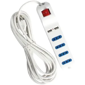 ALARGADOR 4 TOMAS + 2 PUERTOS USB 1A 3 METROS - I160ACAUSB2319B